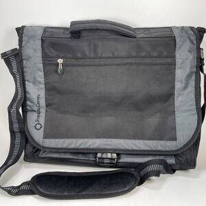 Franklin Covey Messenger Briefcase 15x12 Laptop Nylon Black/Gray Bag Organizer